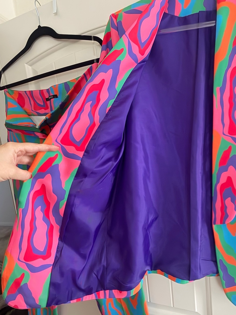 Colorful Abstract Print Blazer & Trousers Set - Multicolor - Picture 8 of 10
